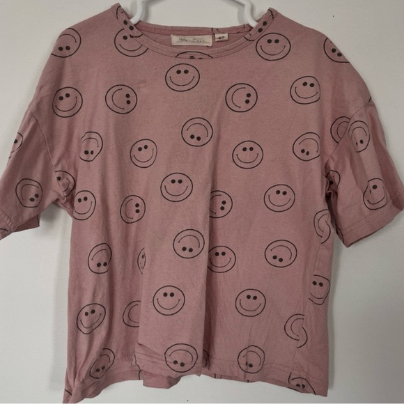 Indy and Pippa Pink Smiley Face Kids Shirt Neutral Gender - Picture 1 of 5